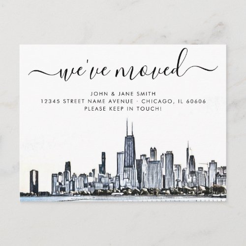 Chicago Moving Announcement Postcard