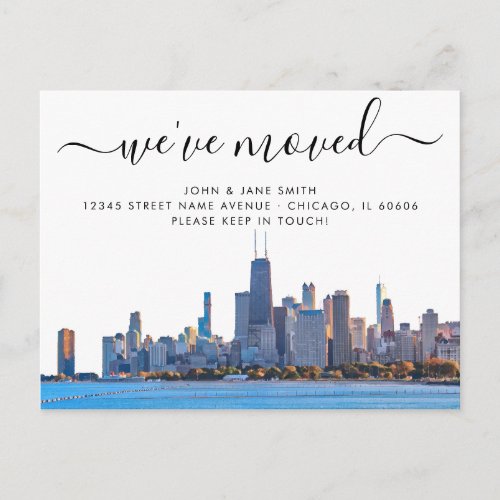 Chicago Moving Announcement Postcard