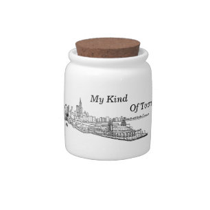 Chicago, My Kind Of Town Line Drawing Candy Jar