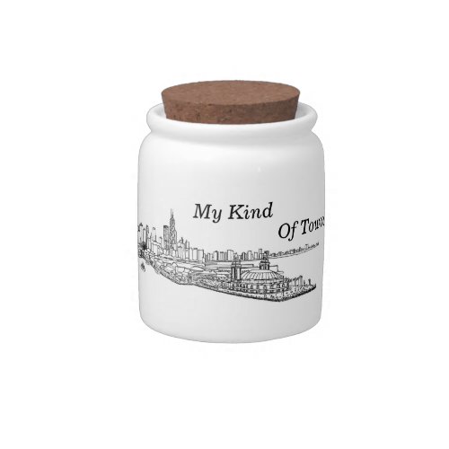 Chicago My Kind Of Town Line Drawing Candy Jar
