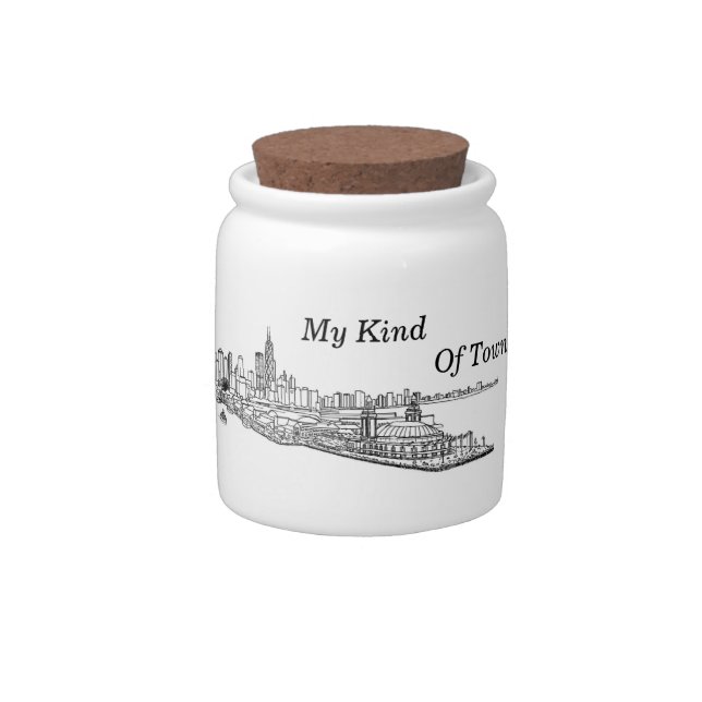 Chicago, My Kind Of Town Line Drawing Candy Jar (Right)