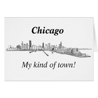 Chicago My Kind of Town! skyline line art Cards