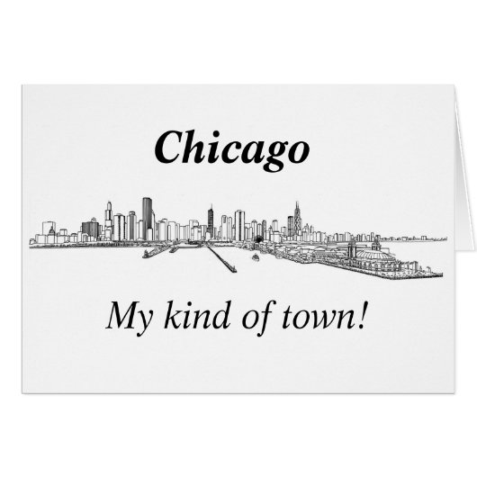 Chicago My Kind of Town! skyline line art Cards (Front Horizontal)