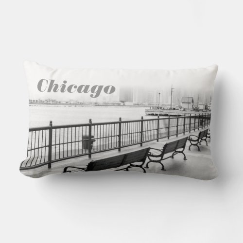 Chicago Navy Pier Benches Pillow