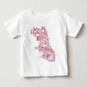 Chicago Neighborhood Map Baby T-Shirt