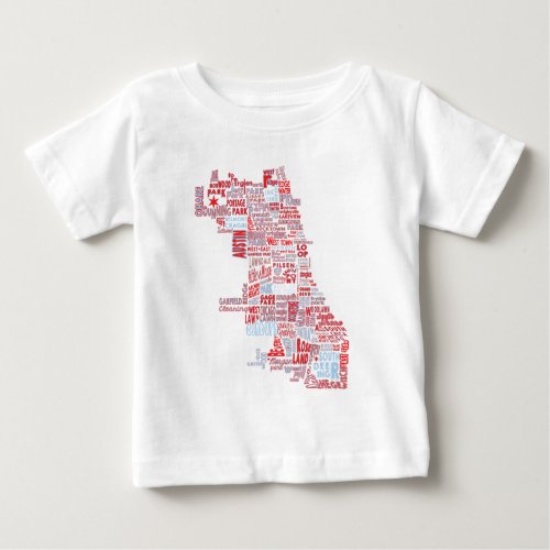 Chicago Neighborhood Map Baby T_Shirt