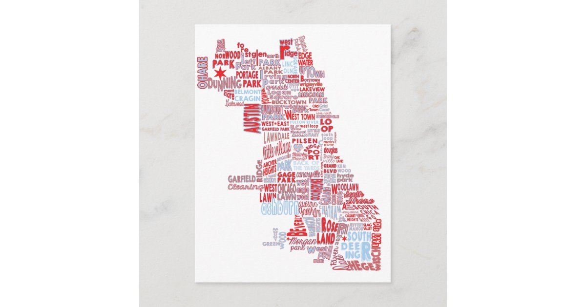 map of chicago neighborhoods poster