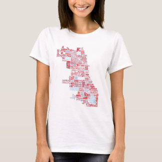 Chicago Neighborhood Map T-Shirt