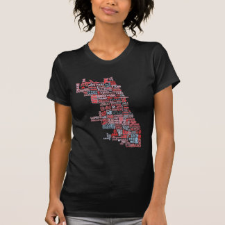 Chicago Neighborhood Map T-Shirt