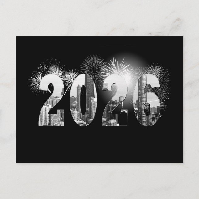 Chicago New Year 2026 Business Thank You  Postcard (Front)