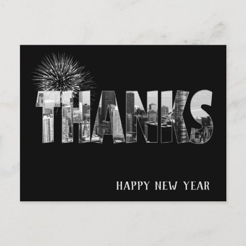 Chicago New Year Business Thank You Postcard