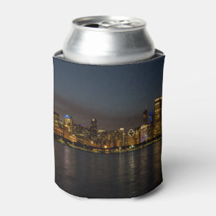 Chicago Night Cityscape Can Cooler