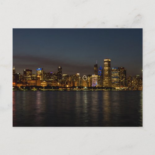 Chicago Night Cityscape Postcard