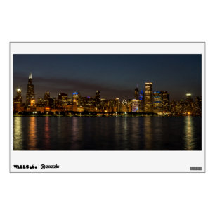 Chicago Night Cityscape Wall Sticker