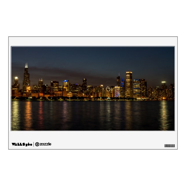 Chicago Night Cityscape Wall Sticker (Front)