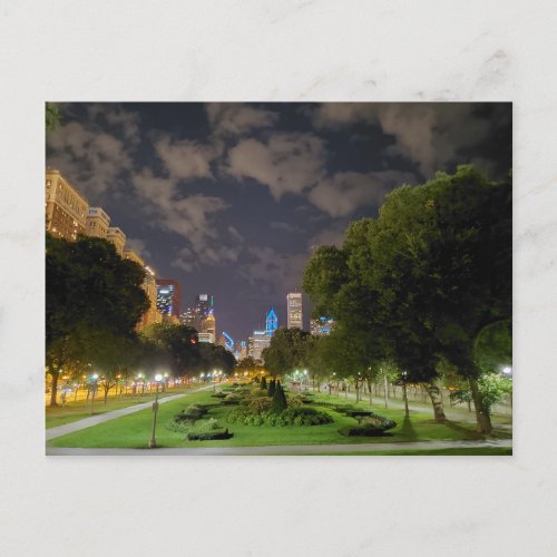 Chicago Night Sky postcard