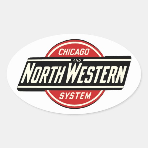 Chicago  Northwestern Railroad Logo 1 Oval Sticker