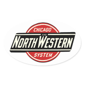 Chicago & Northwestern Railroad Logo 1 Oval Sticker