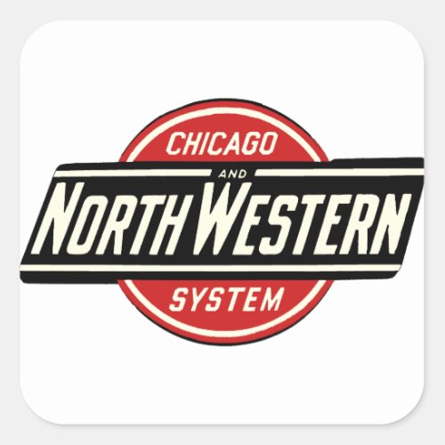 Chicago  Northwestern Railroad Logo 1 Square Sticker