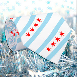 Chicago Patriotic Ties, Elegant Chicago Flag Neck Tie