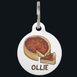 Chicago Pepperoni Deep Dish Pizza Pizzeria Food Pet ID Tag<br><div class="desc">Pet tag features an original marker illustration of a delicious Chicago-style deep dish pepperoni pizza. Simply personalize with your pet's name and your contact information for a one-of-a-kind cat or dog tag. Don't see what you're looking for? Need help with customization? Contact Rebecca to have something designed just for you....</div>