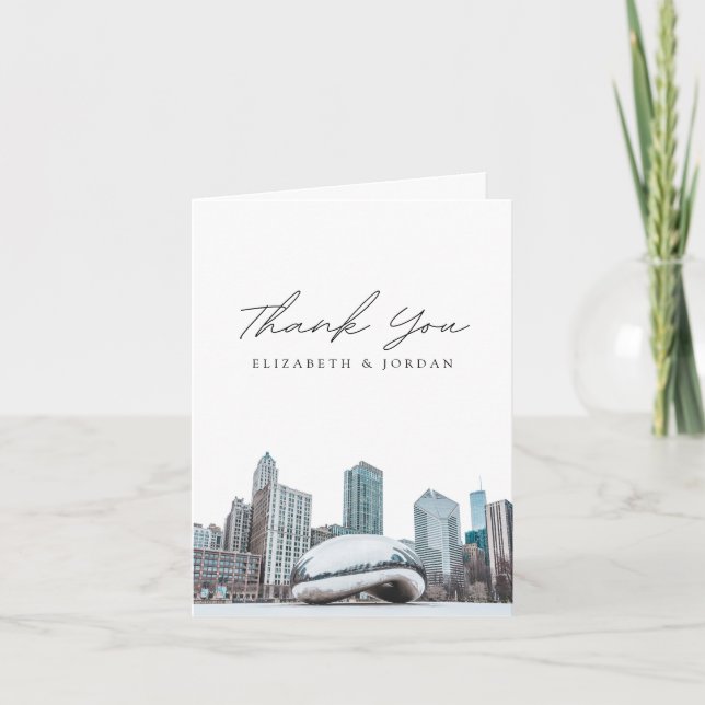 Chicago Photo Downtown Bean Blank Thank You Card (Front)