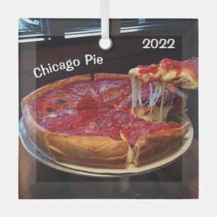 Chicago Pie Deep Dish, Glass Ornament