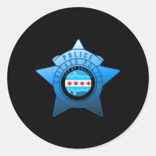 Chicago Police Cpd Chicago Flag And Police Badge Classic Round Sticker