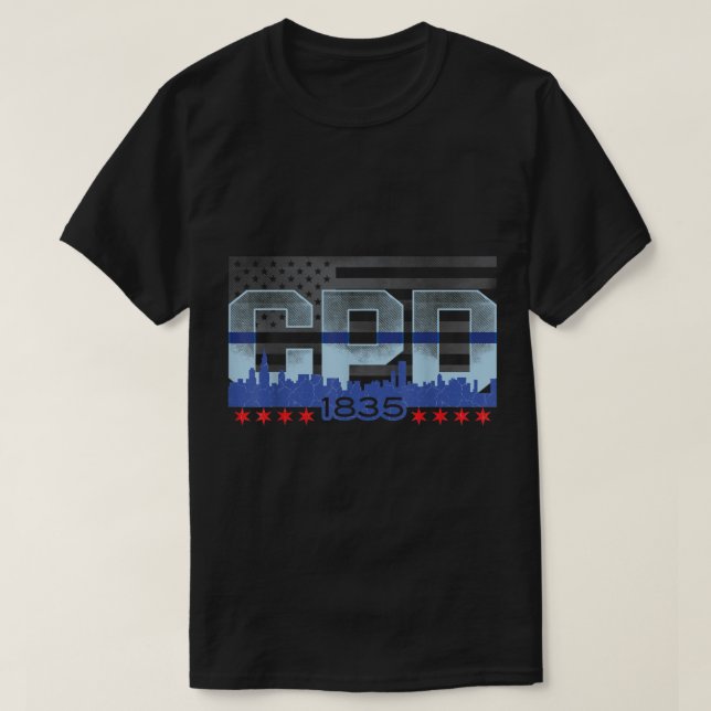 Chicago Police Officer Vintage CPD  T-Shirt (Design Front)