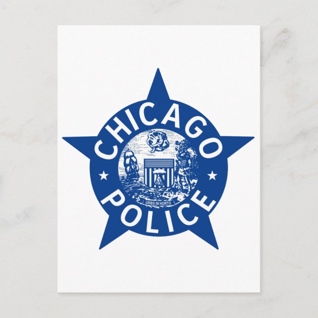 Chicago Police VINTAGE STAR Postcard (Front)