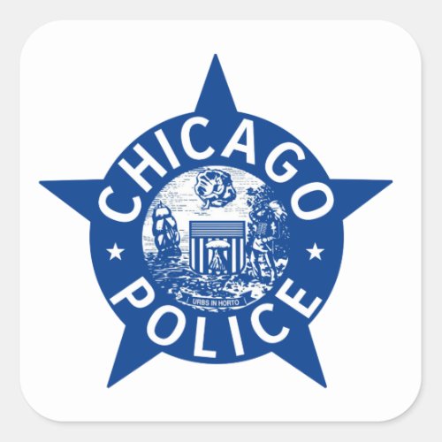 Chicago Police VINTAGE STAR Square Sticker