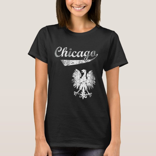Chicago Polish American Poland Polska Eagle T-Shirt (Front)