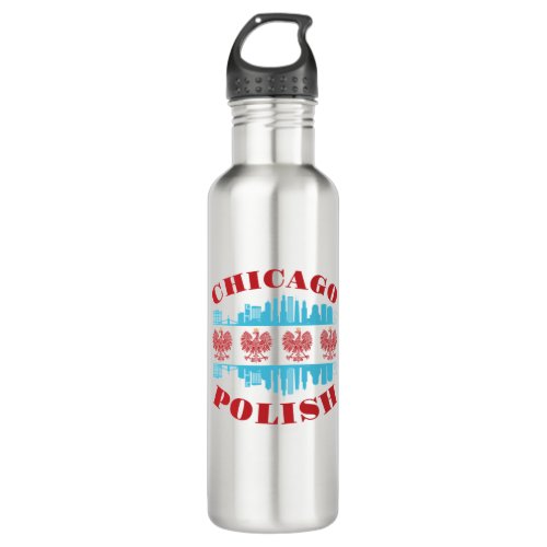 Chicago Polish Poland Heritage Pride Stainless Steel Water Bottle