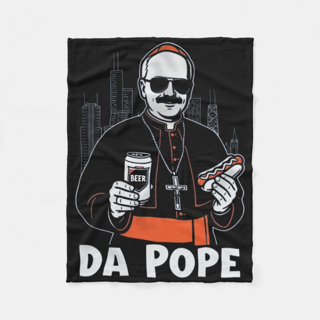 Chicago Pope Leo Xiv da Pope'  Fleece Blanket (Front)