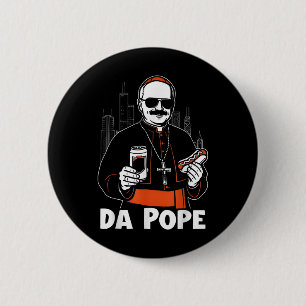Chicago Pope Leo Xiv Da Pope Funny Meme  Button