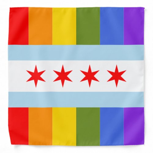 Chicago Pride Rainbow Chicago Flag Hybrid Bandana