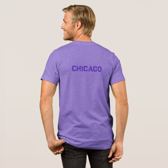 Chicago Purple Graphic T-Shirt  Tri-Blend Shirt (Back Full)