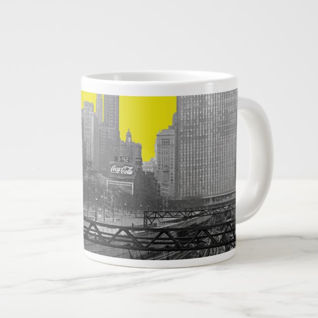 Chicago Rail Yards Downtown 1960's Railroad Photo Giant Coffee Mug (Front Right)