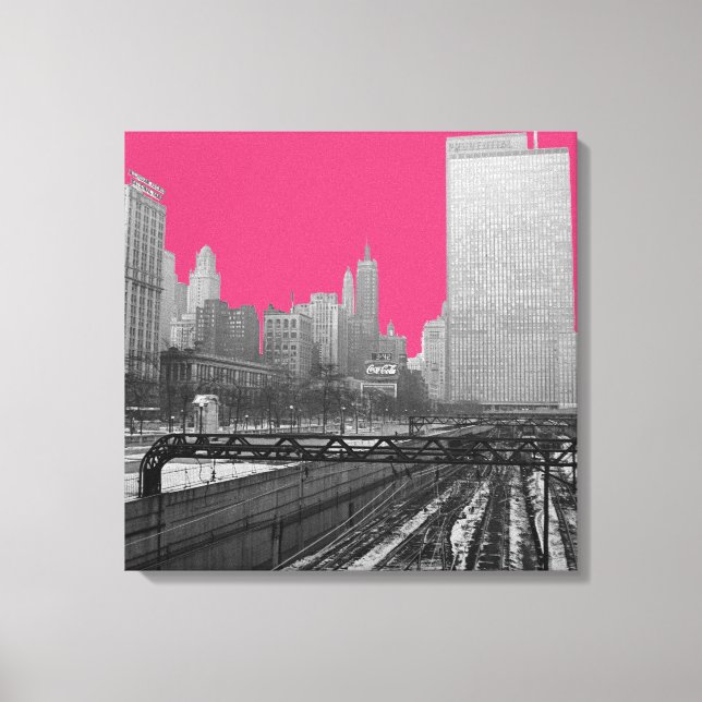 Chicago Rail Yards Michigan Avenue 1960's Photo Canvas Print (Front)