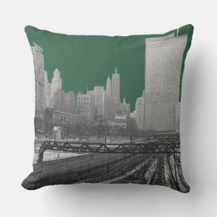 Chicago Rail Yards Michigan Avenue 1960's Photo Throw Pillow