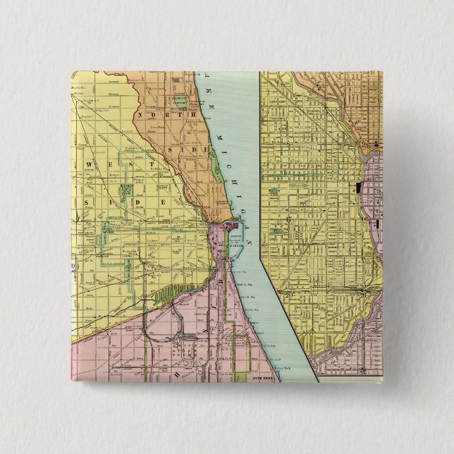 Chicago Railway Terminal Map Button (Front)