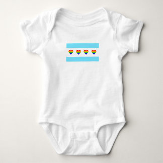Chicago Rainbow Hearts Flag Baby Bodysuit