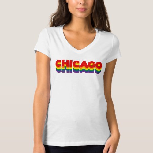 Chicago Rainbow Pride Graphic T_Shirt