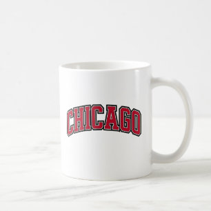 Chicago Red Block Varsity Style Text Design Coffee Mug
