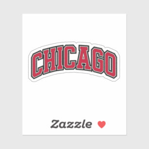 Chicago Red Block Varsity Style Text Design Sticker