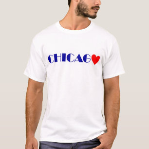 Chicago red heart blue letters T-Shirt