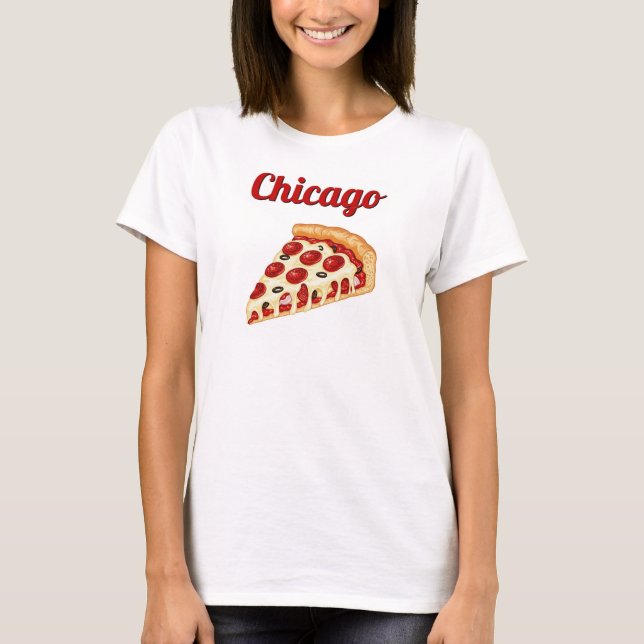 Chicago Retro Deep Dish Pizza T-shirt (Front)