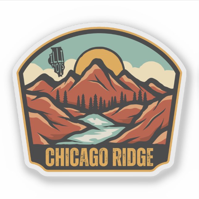 Chicago Ridge, Illinois  Sticker (Front)