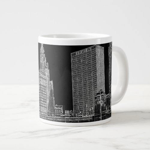 Chicago River 1967 Wrigley Building Sun Times Bldg Giant Coffee Mug