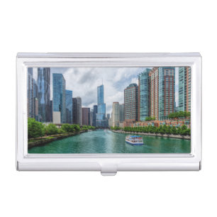 Chicago River and Trump Tower Business Card Case